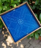 Unikraf Sarvabhotra Mandala Yantra Rangoli Stencil Wooden 13x13 Inches Pack of 1 piece