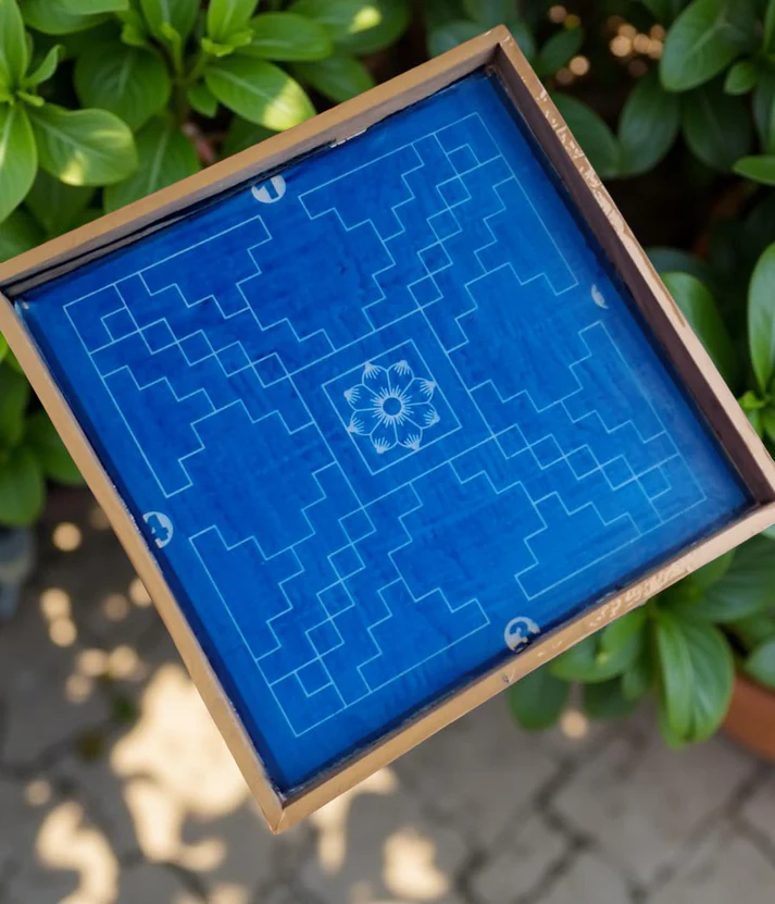 Unikraf Sarvabhotra Mandala Yantra Rangoli Stencil Wooden 13x13 Inches Pack of 1 piece