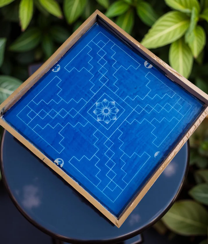 Unikraf Sarvabhotra Mandala Yantra Rangoli Stencil Wooden 13x13 Inches Pack of 1 piece