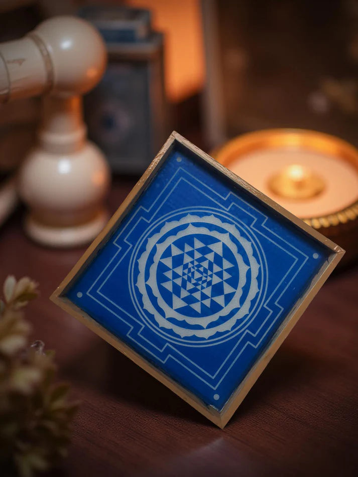 Unikraf  Sri Chakra Yantra Rangoli Stencil Wooden 13x13 Inches Pack of 1 piece