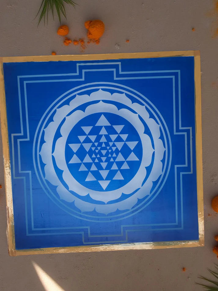 Unikraf  jumbo Sri Chakra Yantra  Rangoli Stencil Wooden 24*24 Inches Pack of 1 piece