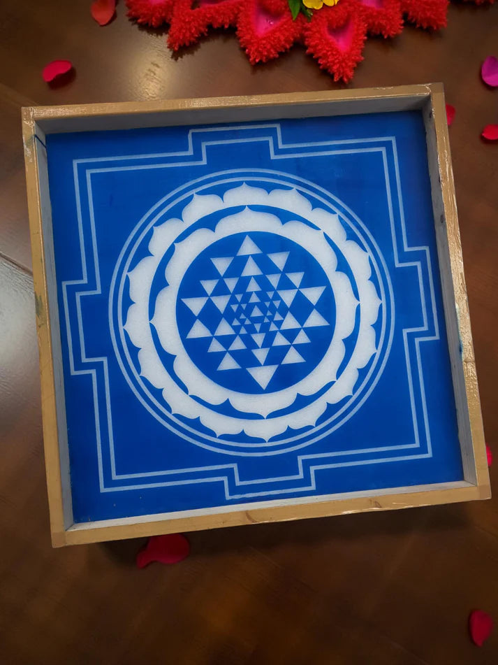 Unikraf  jumbo Sri Chakra Yantra  Rangoli Stencil Wooden 24*24 Inches Pack of 1 piece