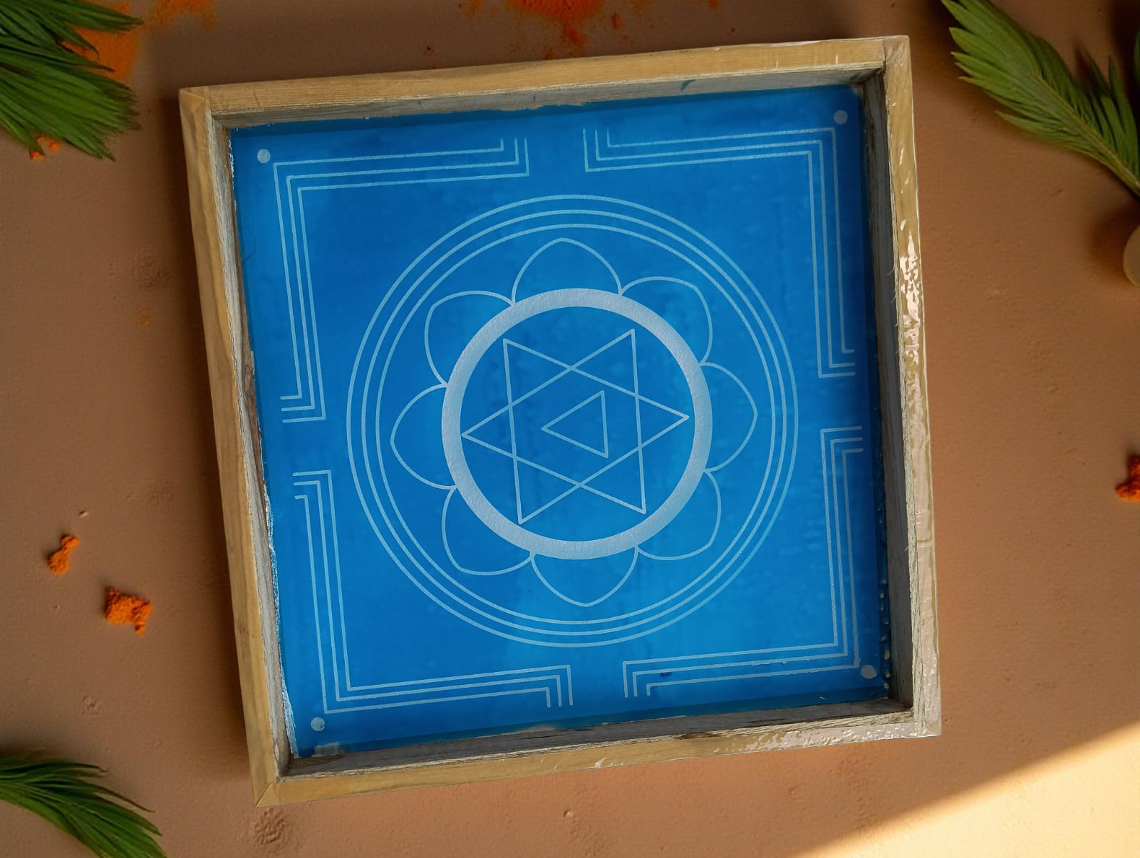 Ganesh Mandala Yantra Rangoli Stencil Wooden Pack of 1 piece