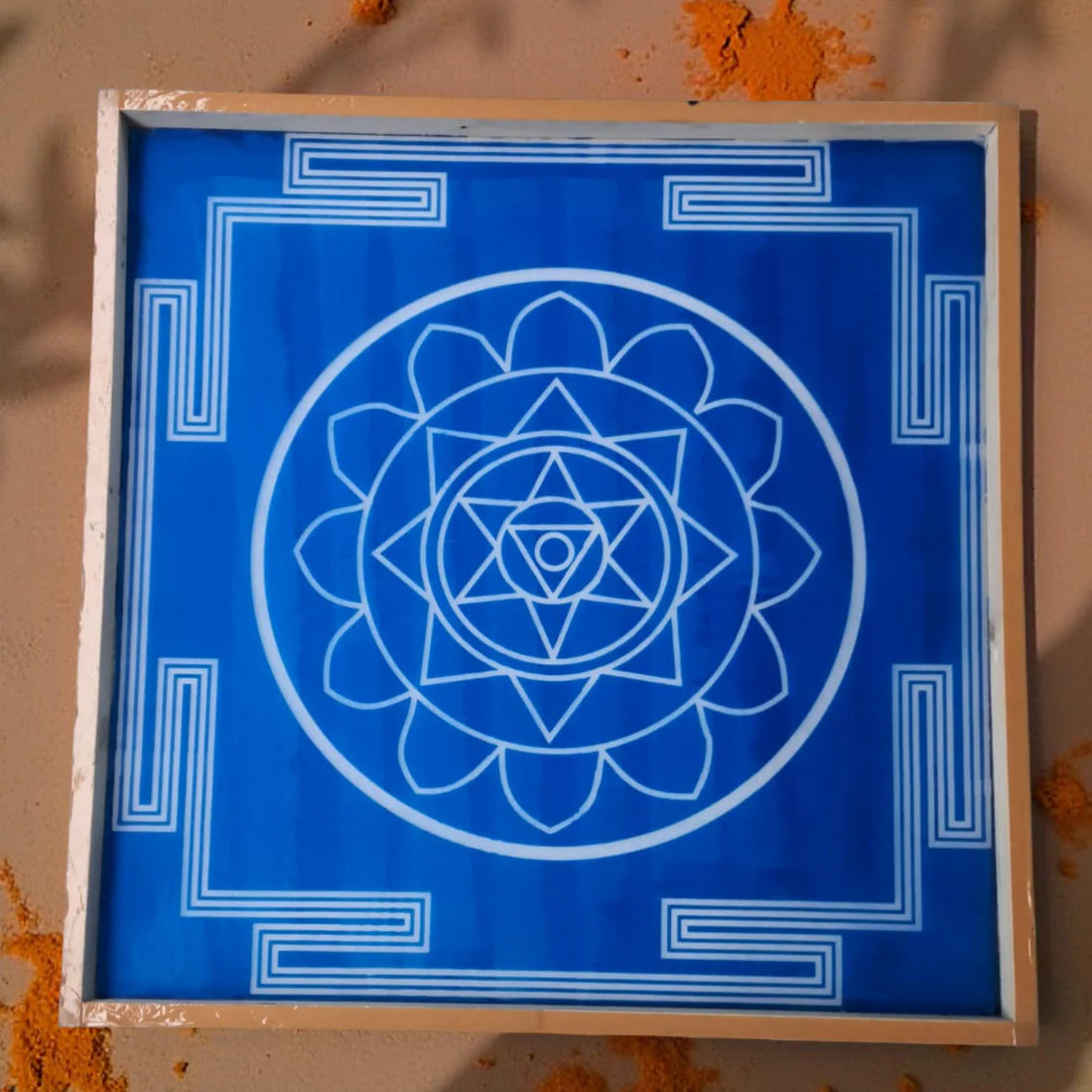 Unikraf  Jumbo Surya Mandala Yantra 1 Rangoli Stencil Wooden 30x30 Inches Pack of 1 piece