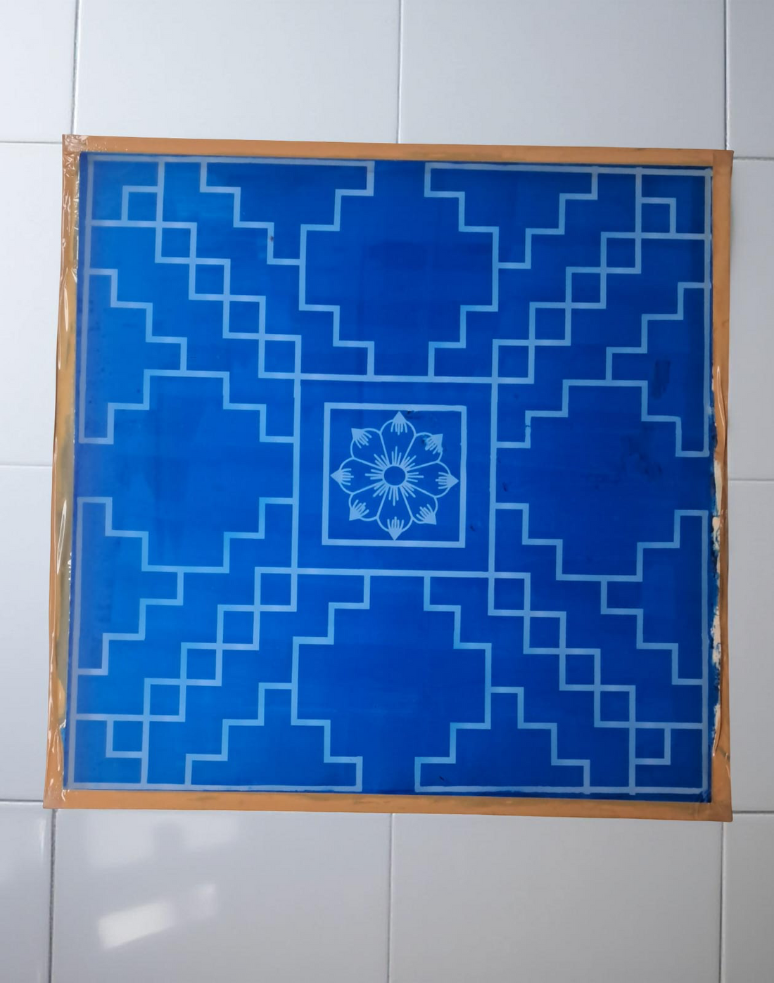 Unikraf  Jumbo Sarvabhotra Mandala Yantra Rangoli Stencil Wooden 30x30 Inches Pack of 1 piece