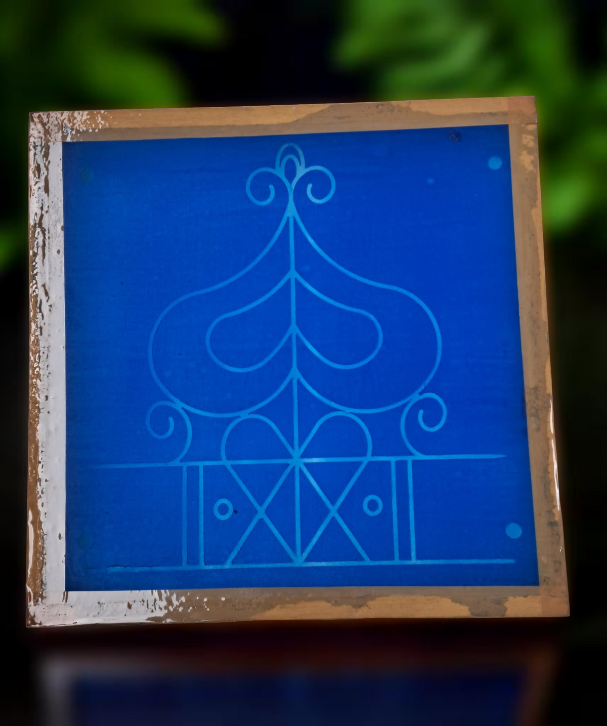 Ashwatha Mandala Model 3 Yantra Rangoli Stencil Wooden  Pack of 1 piece