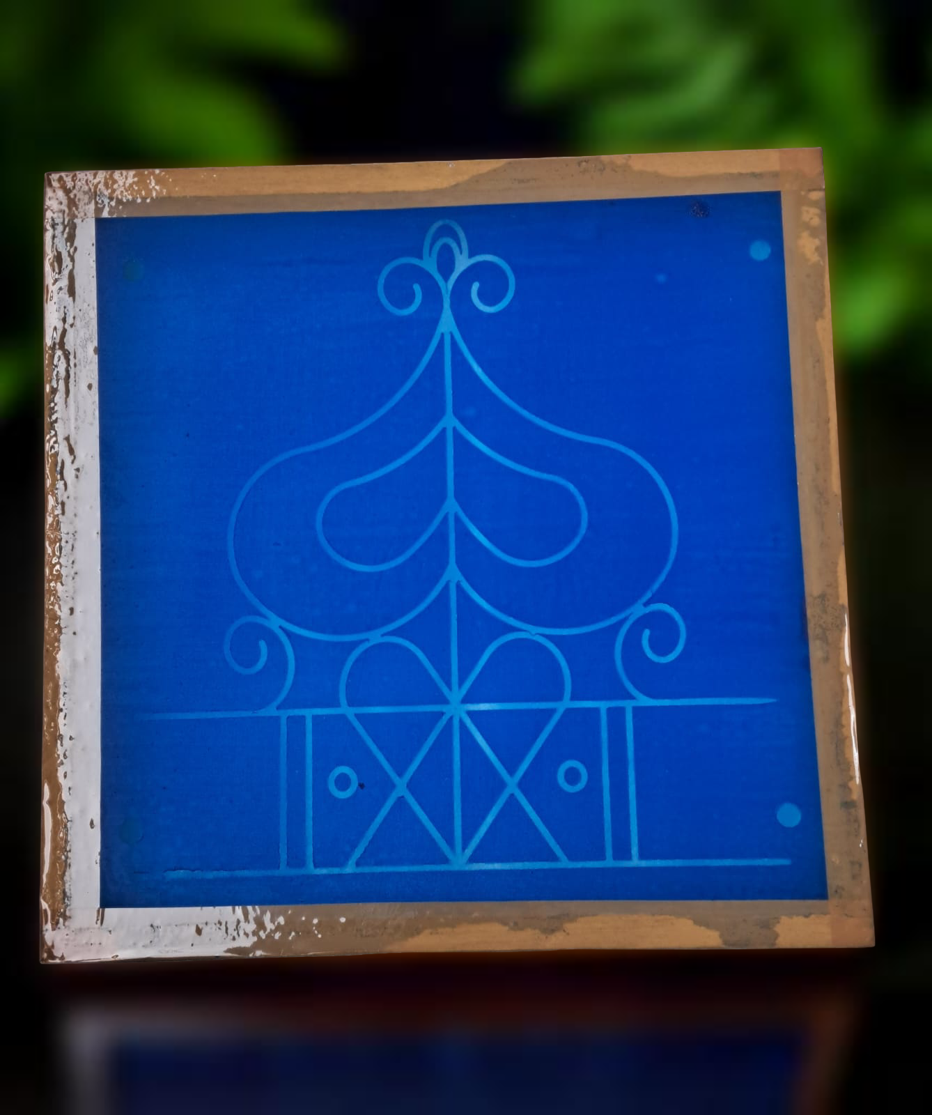 Ashwatha Mandala Model 3 Yantra Rangoli Stencil Wooden  Pack of 1 piece