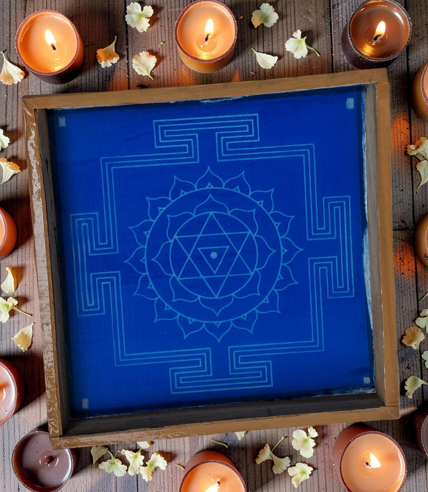 Shri Bhaglamukhi Mandala Yantra Rangoli Design Stencil Wooden Pack of 1 piece