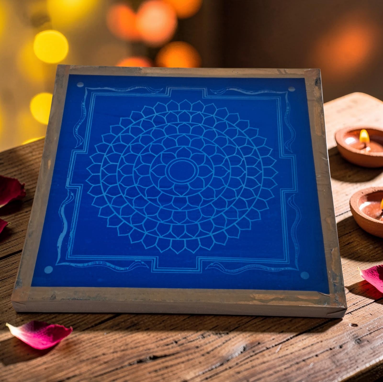 Sri Rama Yantra Rangoli Design Stencil Wooden Pack of 1 piece
