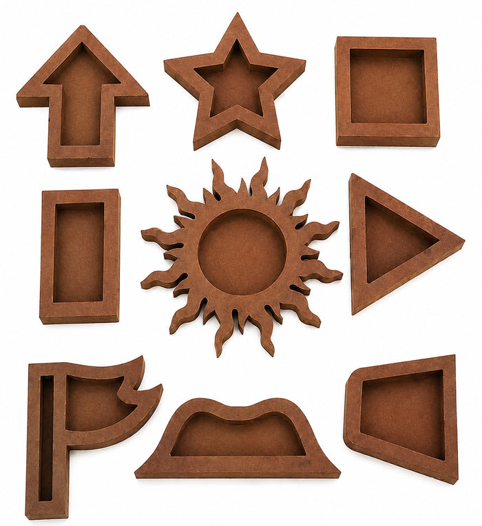 Navagraha Soild Set  Rice & Grain Rangoli Stencil | Reusable MDF Pooja Saanche for Homam, Pooja & Festival Decoration -Unikraf
