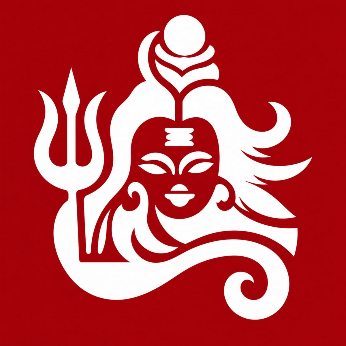 Lord Shiva with Trishul Stencil Coconut Decoration Stencil - Unikraf