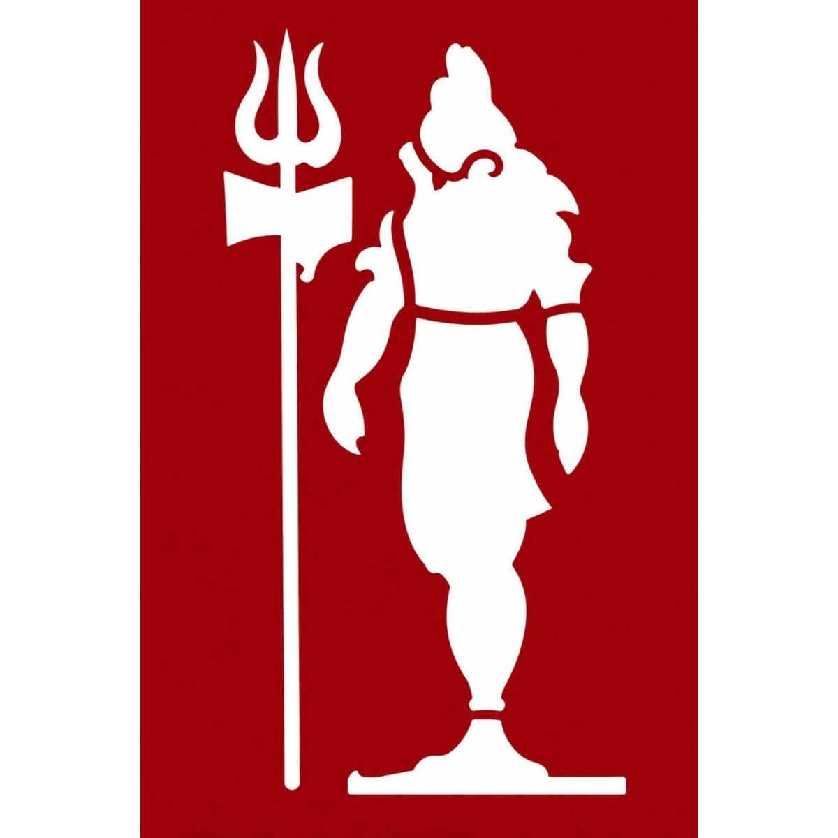 God Shiva Standing with Trisual  Coconut Decoration Stencil - Unikraf