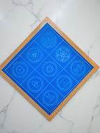 Unikraf Navagraha Mandala Yantra Rangoli Stencil Wooden 10x10 Inches Pack of 1 piece