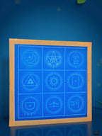 Unikraf Navagraha Mandala Yantra Rangoli Stencil Wooden 16x16 Inches Pack of 1 piece