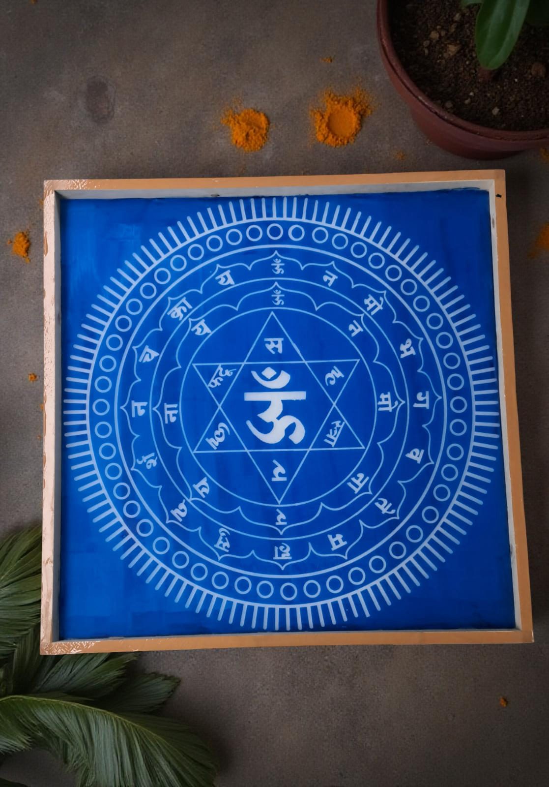 Sudarshana Mandala 3 Yantra Rangoli Stencil Wooden Pack of 1 piece