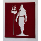 God Shiva Standing with Trisual  Coconut Decoration Stencil - Unikraf
