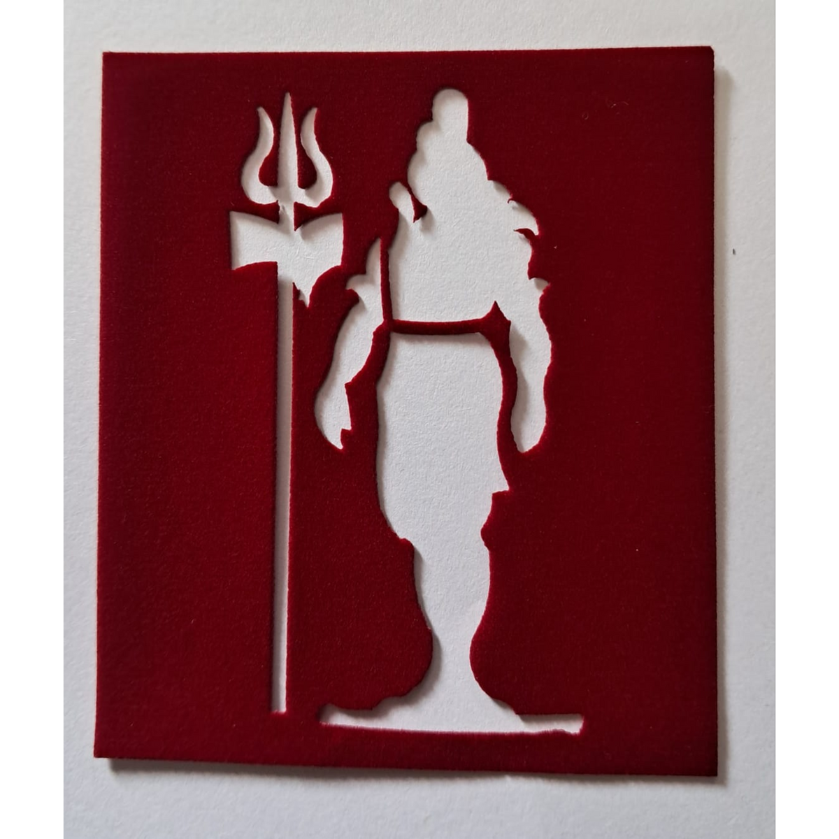 God Shiva Standing with Trisual  Coconut Decoration Stencil - Unikraf