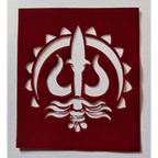 Shakti Trishul Symbol Coconut Decoration Stencil - Unikraf