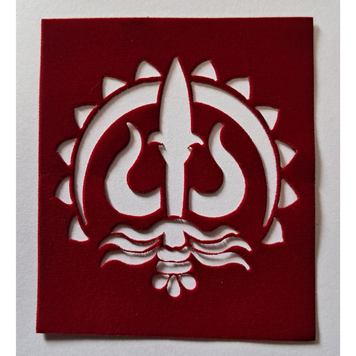 Shakti Trishul Symbol Coconut Decoration Stencil - Unikraf