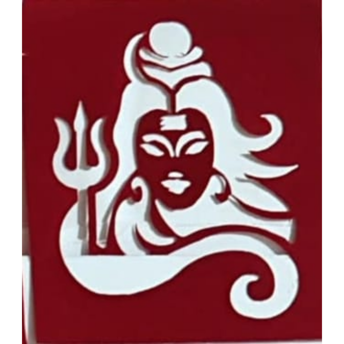 Lord Shiva with Trishul Stencil Coconut Decoration Stencil - Unikraf