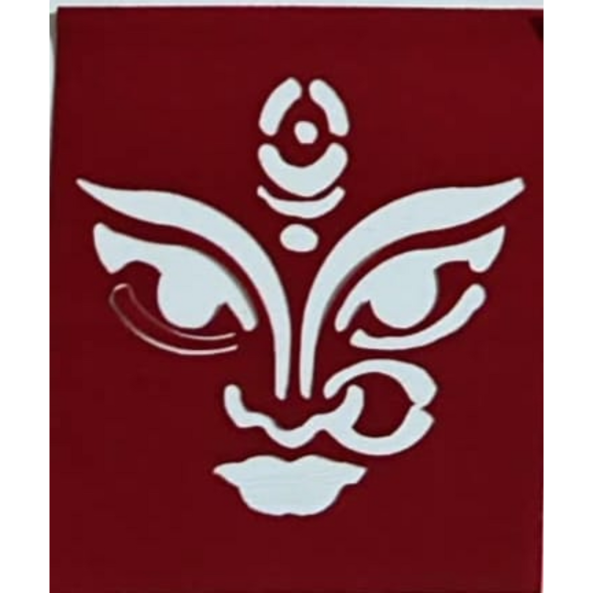 Durga Devi Face 2 Coconut Decoration Stencil - Unikraf