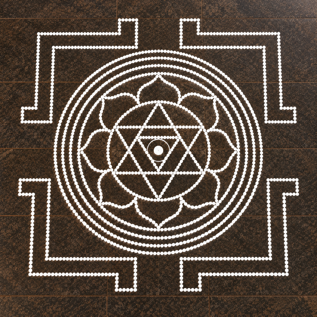Tripura Sundari Flex Rangoli Stencil – Traditional Yantra Design for Pooja & Festivals | 3 Feet