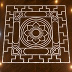 Bhadrakam Flex Stencil _3.5 Feet x3.5 feet| Traditional Floral Mandala Kolam Design | Reusable Rangoli Stencil for Pooja, Festivals & Spiritual Decor