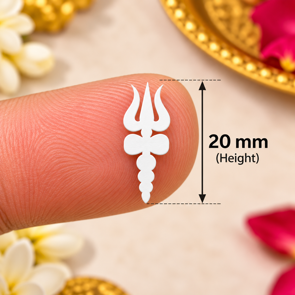 Shiva Trishul Designer Bindi Set –  6 Bindis StickerTraditional Shiv Symbol Bindis for Pooja, Festivals & Ethnic Wear