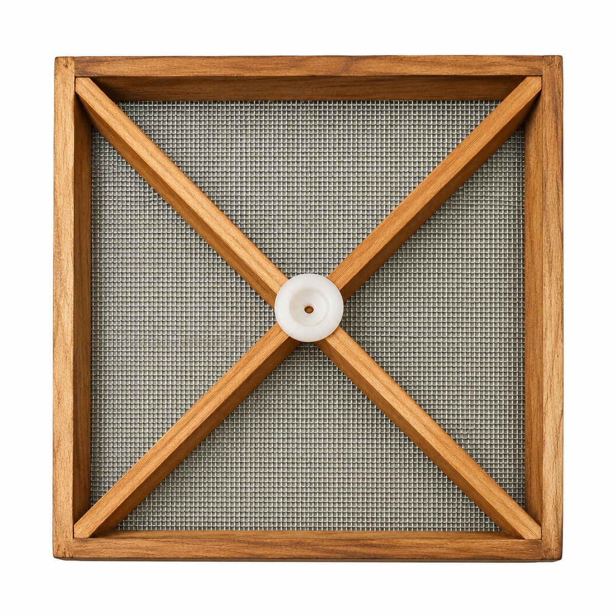 Teak Wood Stainless Steel Net Kadumthudi Rangoli Stencil – 7 Inches