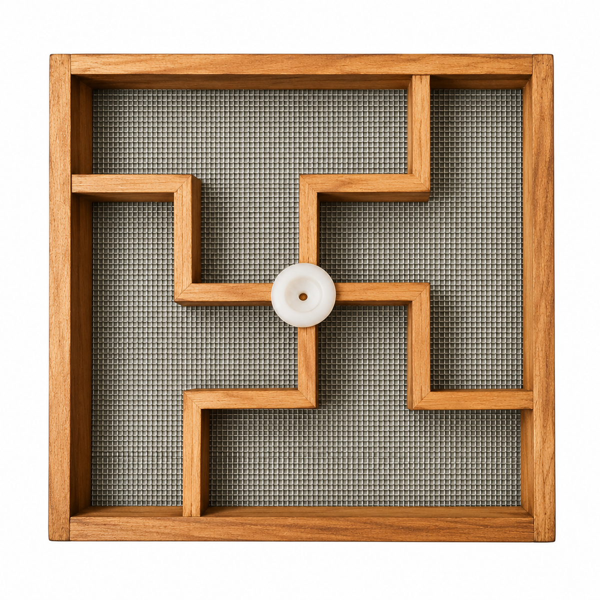 Teak Wood Stainless Steel Net Swasthik Rangoli Stencil – 7 Inches