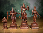 Brownish-Orange Copper Idols Of God Ram Darbar, 6 Inch, 1.6 Kg, Patina Antique Finish, Pack Of 4 Piece