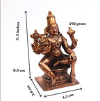 Sacred Handmade Copper Vishwaksena Idol, 3.3 Inches, 292 Grams, Antique Patina Finish, Pack of 1 Piece