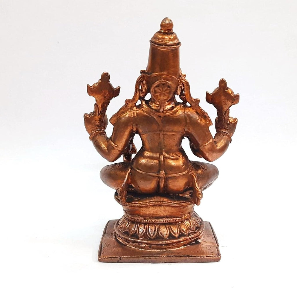 Sacred Handmade Copper Vishwaksena Idol, 3.3 Inches, 292 Grams, Antique Patina Finish, Pack of 1 Piece
