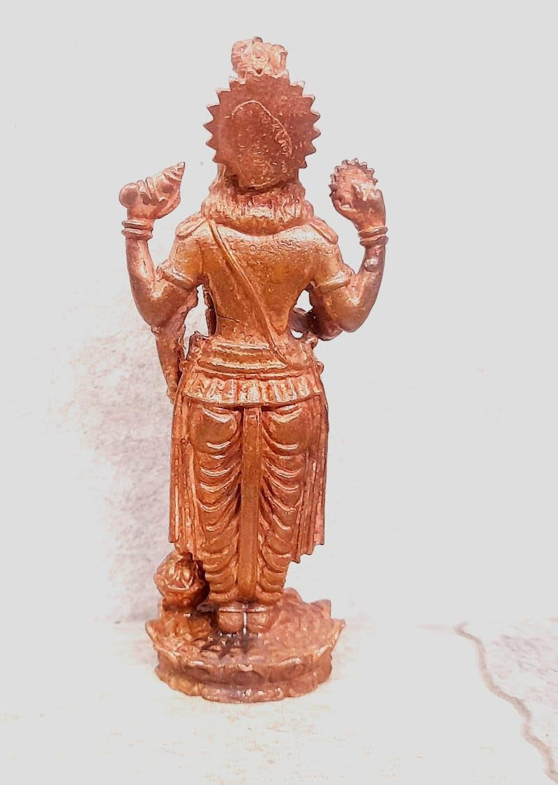 Brown Copper Idols Of God Guruvayurappan, Height 9.5 Cm, 147 Gram, Handmade, Pack Of 1 Piece