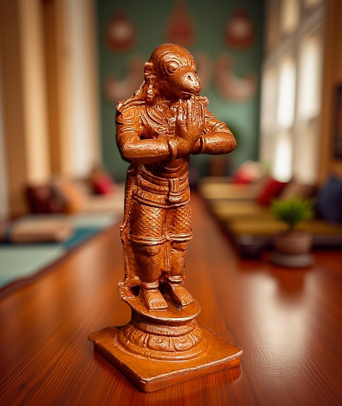 Sacred Copper Lord Hanuman Idol – 2.3 Inches, 60 Grams, Handmade Patina Antique Finish, Pack of 1 Piece