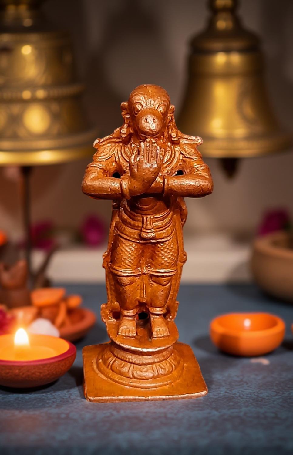 Sacred Copper Lord Hanuman Idol – 2.3 Inches, 60 Grams, Handmade Patina Antique Finish, Pack of 1 Piece