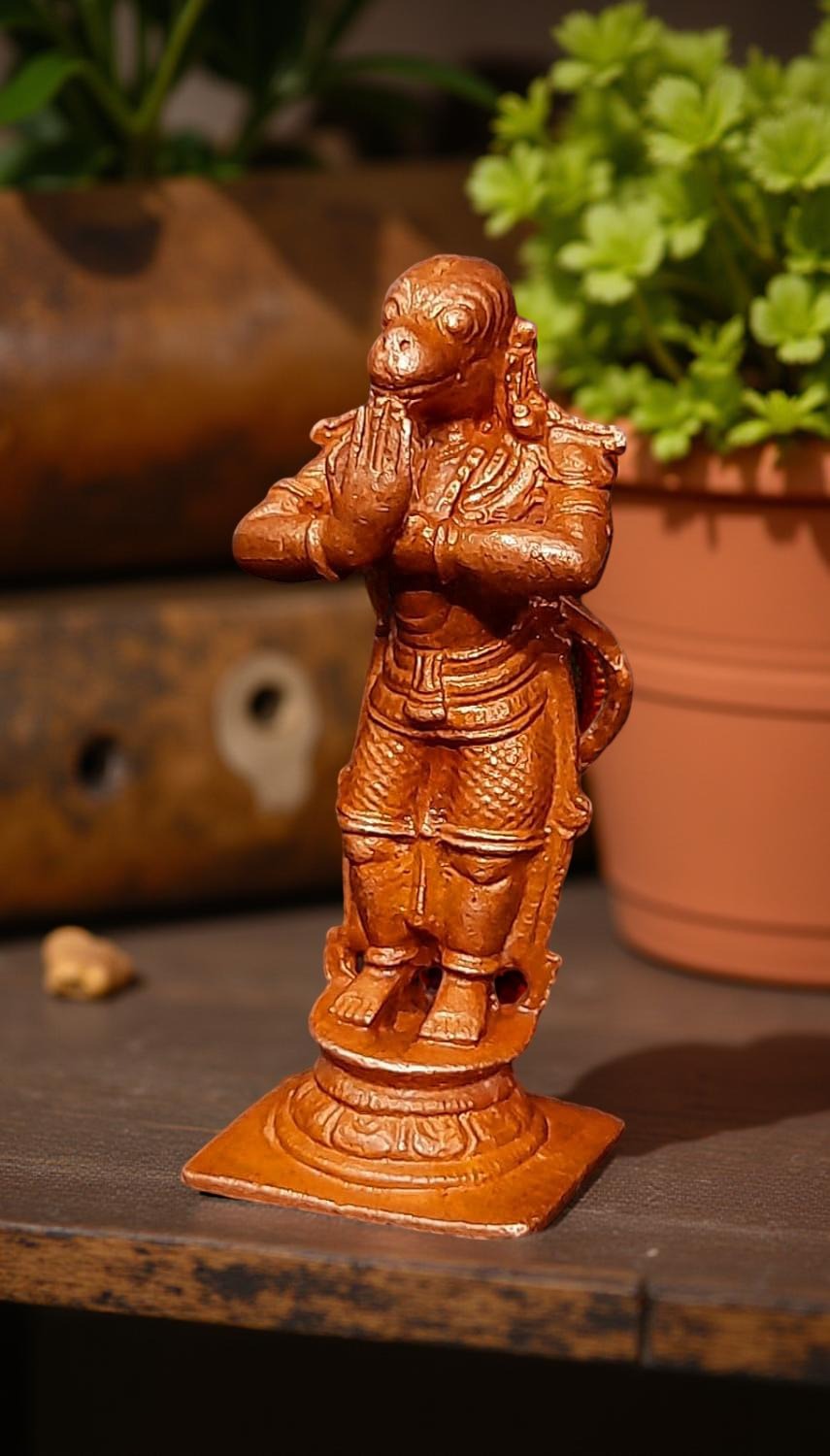 Brown Copper God Idols Hanuman, 2.3 Inches, 60G, Patina Antique Finish, Pack Of 1 Piece