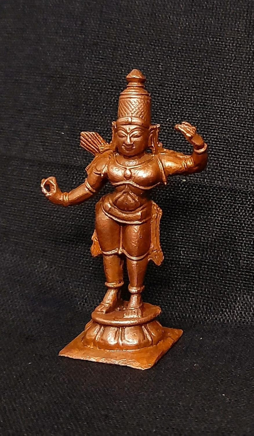 Sacred Copper Lord Rama Idol – 2 Inches, 35 Grams, Handmade Patina Antique Finish, Pack of 1 Piece