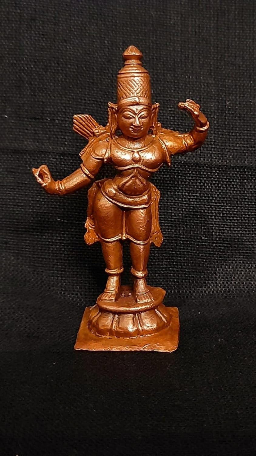 Sacred Copper Lord Rama Idol – 2 Inches, 35 Grams, Handmade Patina Antique Finish, Pack of 1 Piece