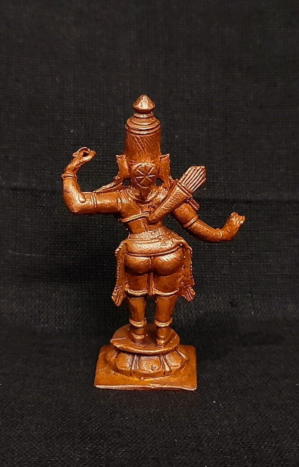 Sacred Copper Lord Rama Idol – 2 Inches, 35 Grams, Handmade Patina Antique Finish, Pack of 1 Piece