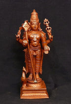 Sacred Lord Murugan Temple-Style Solid Copper Idol – 6.2 Inch | 780g | Antique Patina Finish