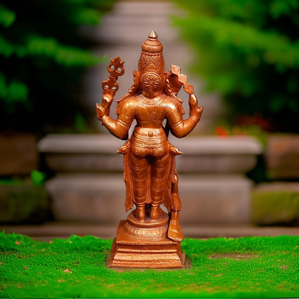 Brownish-Orange Copper Idols Of God Murugar By Unikraf , 6.2 Inches, 780G, Patina Antique Finish, Pack Of 1 Piece
