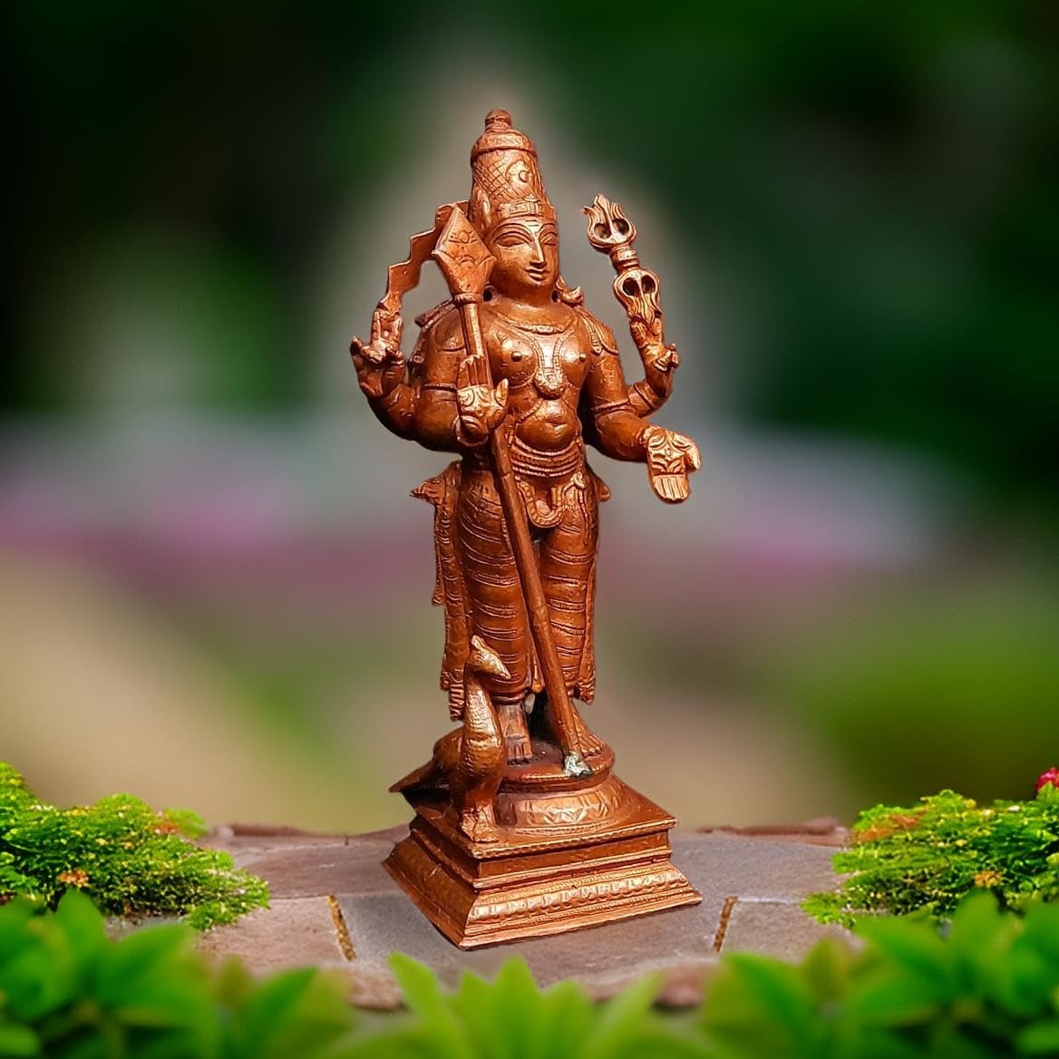 Brownish-Orange Copper Idols Of God Murugar By Unikraf , 6.2 Inches, 780G, Patina Antique Finish, Pack Of 1 Piece