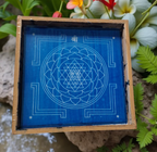 Unikraf Sri Chakra Yantra Model 3 Rangoli Stencil – 10×10 Inch Reusable Wooden Frame Kolam Template for Pooja, Entrance & Festival Decoration | Pack of 1