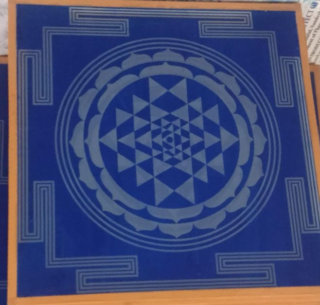 Sri Chakra Yantra Model 3 Stencil Wooden Pack of 1 piece