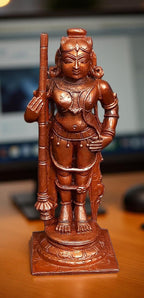 Brown Copper Idols Of Udupi Krishna, 5.7 Inches, 650G, Handmade Pack Of 1 Piece