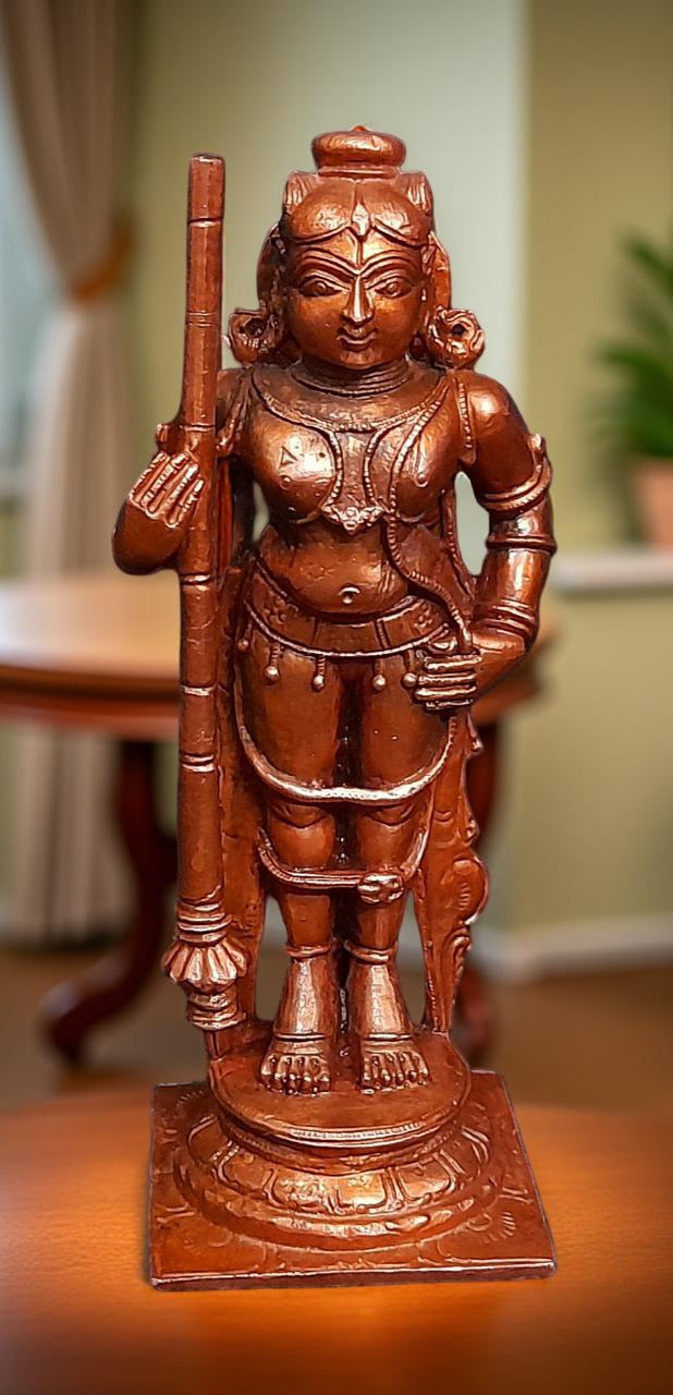 Brown Copper Idols Of Udupi Krishna, 5.7 Inches, 650G, Handmade Pack Of 1 Piece