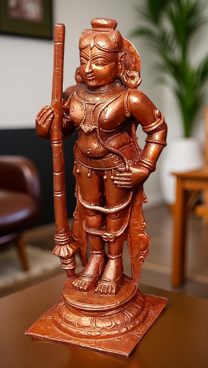 Brown Copper Idols Of Udupi Krishna, 5.7 Inches, 650G, Handmade Pack Of 1 Piece