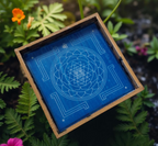 Unikraf Sri Chakra Yantra Model 3 Rangoli Stencil – 10×10 Inch Reusable Wooden Frame Kolam Template for Pooja, Entrance & Festival Decoration | Pack of 1