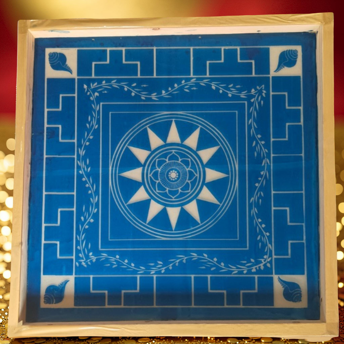 Chakramandala Yantra Rangoli Design Stencil Wooden  Pack of 1 piece